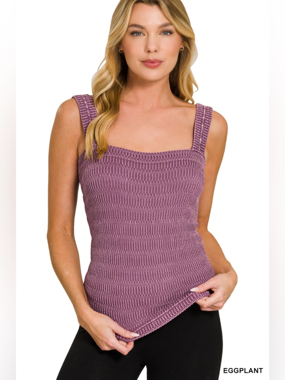 Zenana Seamless Winkle Stone Washed Tank Top🆕